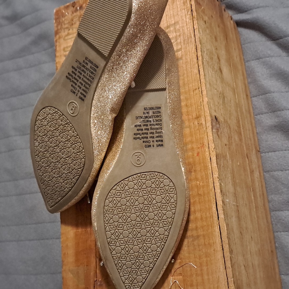 Glitter Gold slip ons